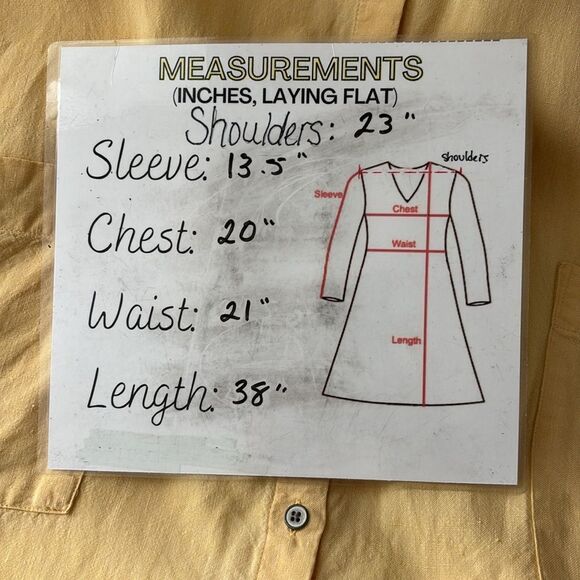 Pure Jill Linen Patch-pocket Shirtdress Size S Petite Yellow Button-Up Layering - Picture 5 of 12